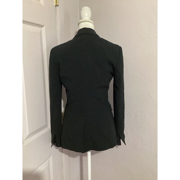 🌙🌙🌙 Rag & Bone Single Breasted Black Button Shoulder Pad Tailored Tux Blazer 00 - Picture 9 of 11